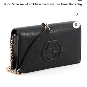 Gucci Soho Wallet on Chain Black Leather Cross Body Bag